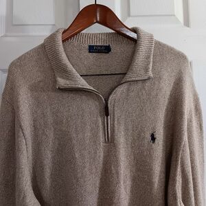 Polo Ralph Lauren Men’s XL Tall Cotton Quarter-zip Pullover Sweater Cotton Flaw